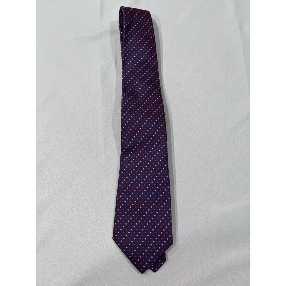 Bruno Magli Purple Silk Polka Dot Tie
